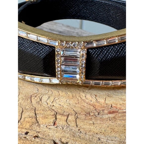 Kate Spade New York Black & Gold Bow Wrap Bracelet With Rhinestone Details - Picture 7 of 7